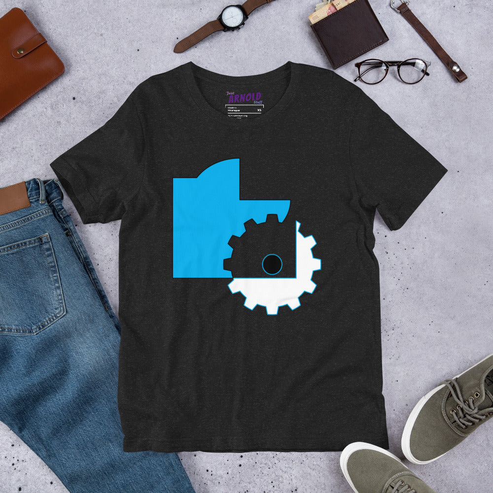 Abstract Geometric Colors T-Shirt in Cyan