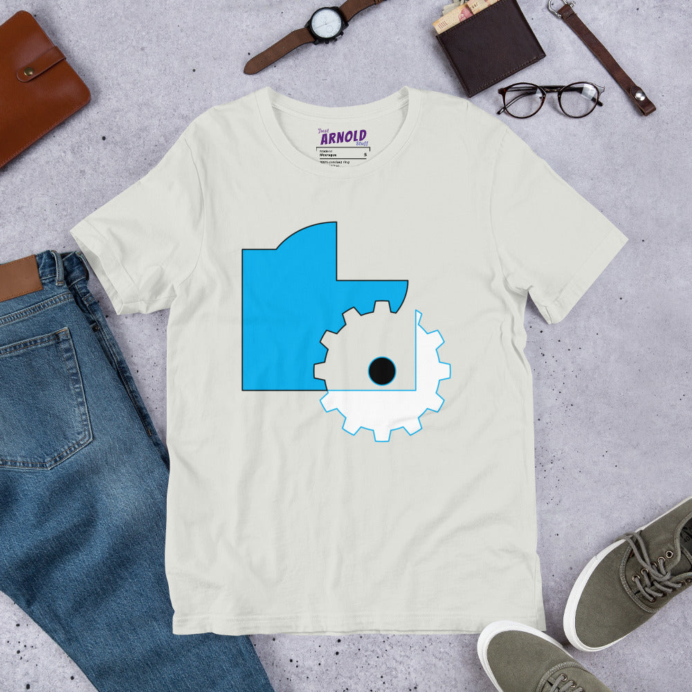 Abstract Geometric Colors T-Shirt in Cyan